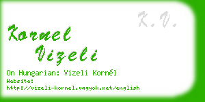 kornel vizeli business card